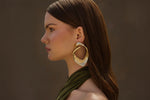 Load image into Gallery viewer, Sculpted Gold Arc Earrings

