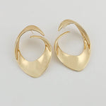 Load image into Gallery viewer, Sculpted Gold Arc Earrings
